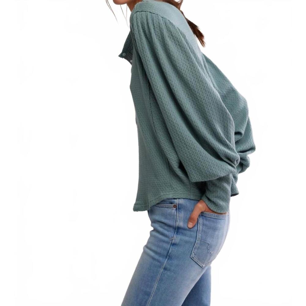 Free People Quinn Knit Henley Thermal Top - Picture 3 of 5
